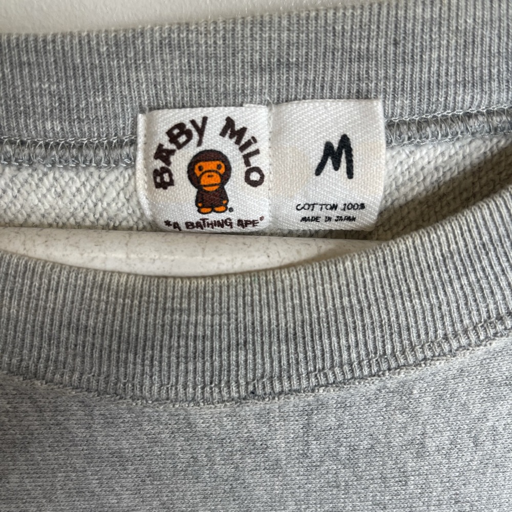 A Bathing Ape Baby Milo Grey Sweatshirt Medium - Picture 5 of 5
